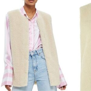 Top shop Faux Fur Sherpa Shearling vest Cream